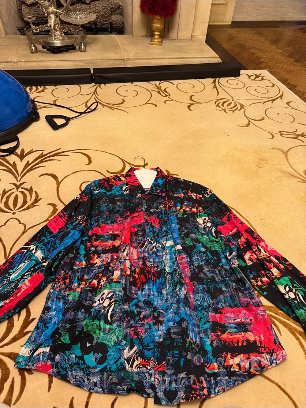 Robert Graham Multicolor Abstract Print Dress Shirt - Blue, Pink, Green, Black